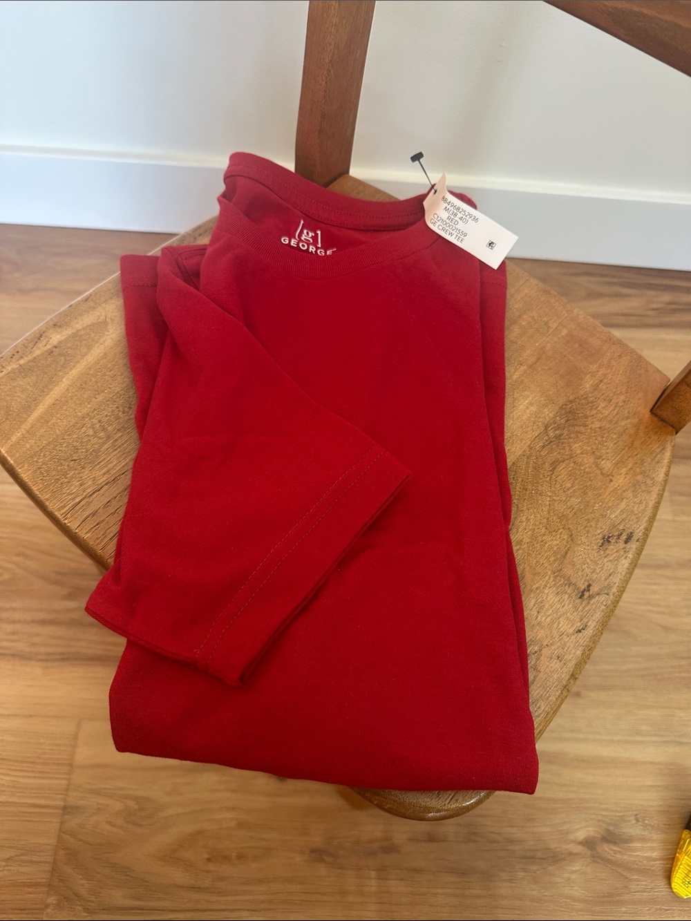 George Men's Bright Red crew neck shirt